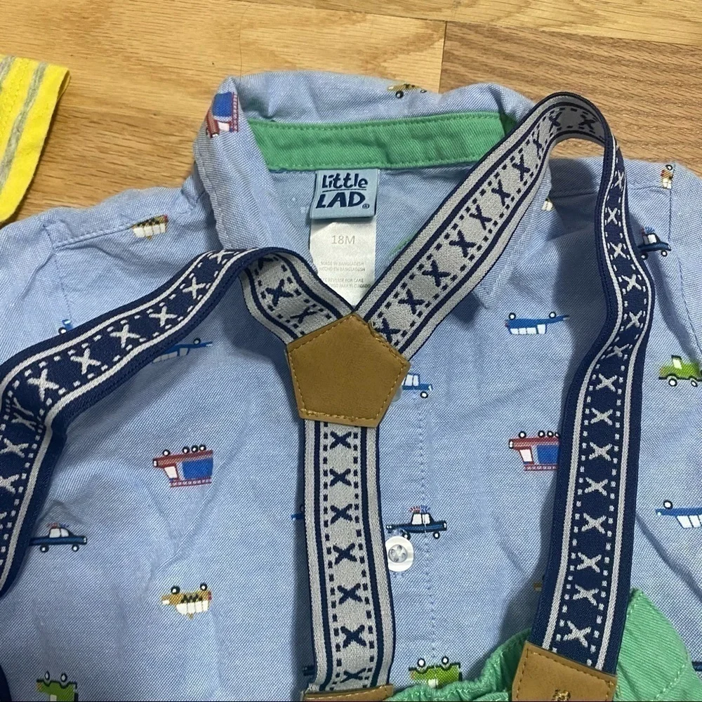18 mos Overalls Shorts Outfits Bundle Boys Yellow Blue Green Carter’s & Other